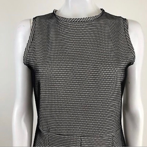 Zara Large Black Fishnet Overlay Sleeveless Dress - Picture 2 of 5